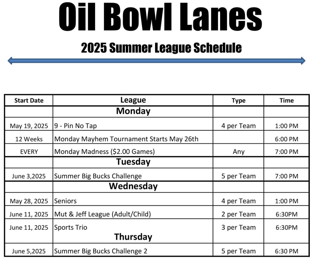 summer schedule